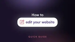Quick Guide I Edit your website with AI