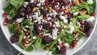 Roasted Beetroot Salad | Healthy Lunch Idea | Recipe with Feta & Pecans