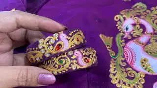 How to make Tanjore Style Bangles l Tanjore Style Fabric Bangles l Tanjore Style Fabric painting