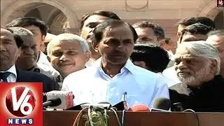 TRS Chief KCR to Media After Meeting President of India