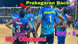 Prabagaran It’s Back 🔥 New Match 😍 ICF Vs Tamilnadu Police | Set - 1 | Gejalnaickenpatti
