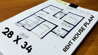 28 X 34 HOUSE DESIGN II 28X34 GAHR KA NAKSHA II 950 SQFT HOUSE PLAN