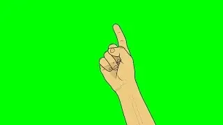 Animated Hand Raising Index Finger ~ Green Screen