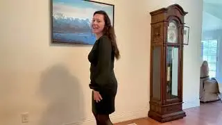 Платья-свитера OFEEFAN для женщин, осень-зима 2025, с пышными рукавами, круглым вырезом, облегающ...