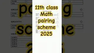 11th class math | 1st Year Math pairing Scheme 2025