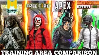 APEX LEGENDS MOBILE VS Cod Mobile VS FREE FIRE VS BGMI |  Training Area Comparison ⚡🔥
