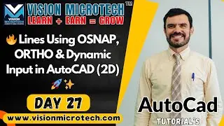 🔥 Lines Using OSNAP, ORTHO & Dynamic Input in AutoCAD (2D) 🚀 ✨