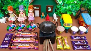 Miniature Bourbon Biscuit cake | Dairy Milk Chocolate Cake | Cooking videos with Small Things | mini