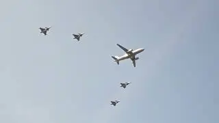 Katonai l&eacute;gi par&aacute;d&eacute; 2024 augusztus 20. - Military air parade over the Danube