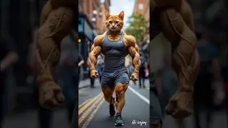 Ai video cat bodybuilder 💪🏻#shorts #aivideo #trending #viralvideo #cat #bodybuilding