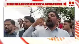 Muslim community protests in favour of  Chougan Masjid in Rajouri.