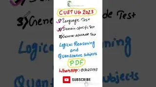 CUET UG 2023 | CUET logical reasoning and quantitative subject PDF | CUET General aptitude | #shorts