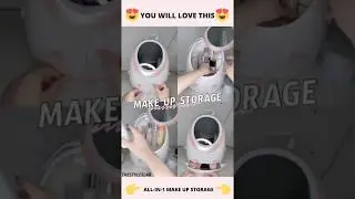 Cosmetic Storage Box With Adjustable LED Mirror Lights
