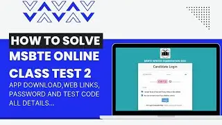 How to solve msbte Online class test 2? App download, web link, password and test code all details