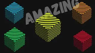 Only CSS Triangular Striped Cube With Animation