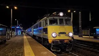 Ż&oacute;łtoczelna EU07-005 na czele IC Malinowski na stacji Brzesko Okocim.