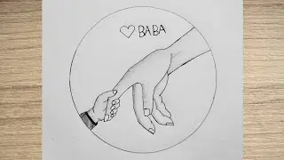 Baby holding her father finger Drawing|| Easy Drawing for Beginners|| Step by Step Drawing| #viral