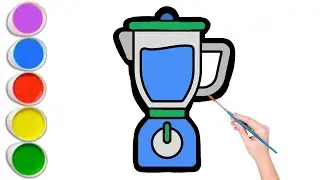Mixer Grinder Drawing, Painting and Coloring for Kids | Easy Mixer Drawing