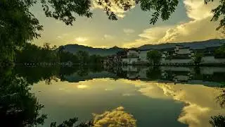 4K 타임랩스 황산 黄山 _ 홍춘 宏村. 안후이성 安徽省. Hongcun Day to night Timelapse. Huangshan. China