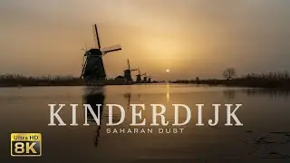 Sunrise with Saharan dust in at Kinderdijk in 8K [TIMELAPSE]