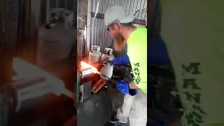 Forge welding Damascus billet