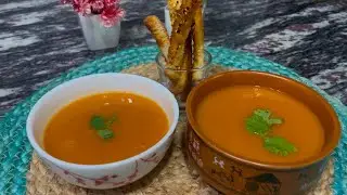 Tomato soup with garlic Bread Sticks | soup recipes |