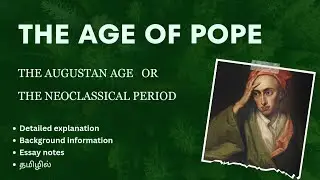 THE AGE OF POPE | UG TRB | History of English Literature | Tamil explanation
