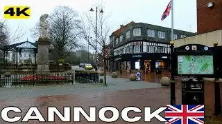 England CANNOCK Town Centre Walk Tour Staffordshire UNITED KINGDOM UK 4K
