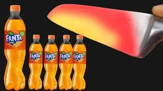 EXPERIMENT Glowing 1000 degree KNIFE VS FANTA