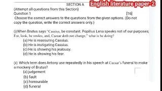 ICSE-10 ENGLISH LITERATURE PAPER-2 | School based question | Pre-board Question paper🔥 