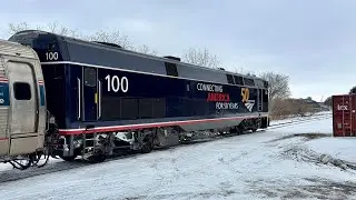(K5LA Horn Salute) Amtrak Midnight Blue 50th Anniversary Unit! VIA 97/AMTRAK 64 at Niagara Falls