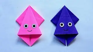 Tutorial Origami Cumi-cumi | Origami Hewan Laut | DIY Paper Squid