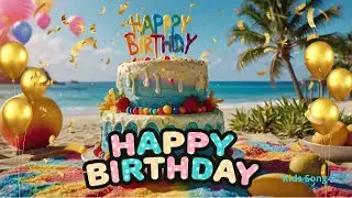 🎂 Happy Birthday Song for Kids 🌴 | Fun Tropical Birthday Music 🎶