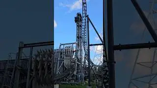 This coaster is themed as the movie Saw! #thorpepark #sawtheride #rollercoaster