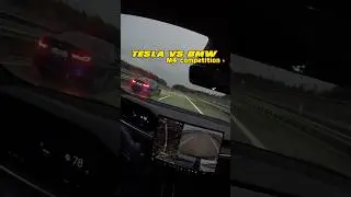 Cheapest Tesla Model S vs BMW M4 competition on German autobahn!