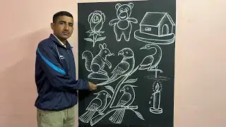 Birds and house drawing ||😳😲 #easydrawing #artist #viralvideo #nareshart 