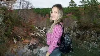 Waterfall Wonders: Posing in My Chic Pink Striped Top