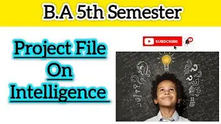 Practical File on Intelligence || Intelligence Project File || B.A 5th Semester Education File