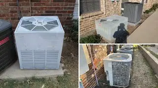 2000 DuroGuard Air Conditioner Starting Up & Running, Plus Several Other HVAC Units Running