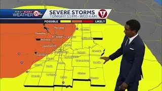 Severe weather possible late Tuesday, early Wednesday