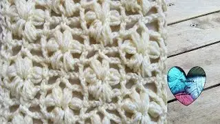 Punto flores puff tejido a crochet  / point fleurs puff au crochet