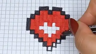 DIY Handmade Pixel Art | How to draw a cute Heart | Valentines Day Mothers Day | Draw with Me