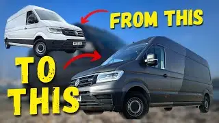 Оклейка VW Crafter Vanlife матово-черной пленкой!