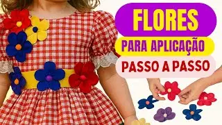 🌸 COMO FAZER FLOR DE TECIDO PARA APLICAÇÃO EM ROUPA, PRESILHA, BOLSA | Costura Criativa Feito à Mão