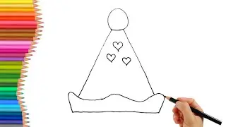 Birthday party cap drawing, painting colour for kids, toodles ideas for kids, somser drawing academy