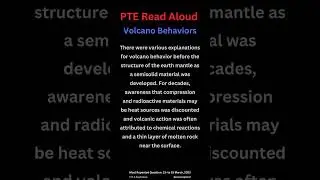 Volcano Behaviors, #Read #Aloud #PTE #Academic