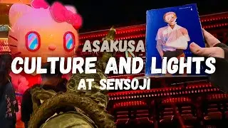 Sensoji and Kitty | Asakusa Culture and Lights + peak in new Sanrio Harajuku Store | Japan ASMR