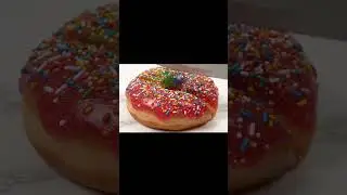 Giant Gummy Donut with Sprinkles Sliced in Slow Motion | Sticky ASMR No Talking