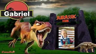 convite animado jurassic park dinossauros