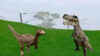 Dinosaur travling in train